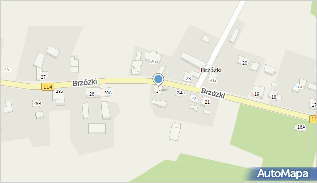 Brzózki, Brzózki, 24, mapa Brzózki