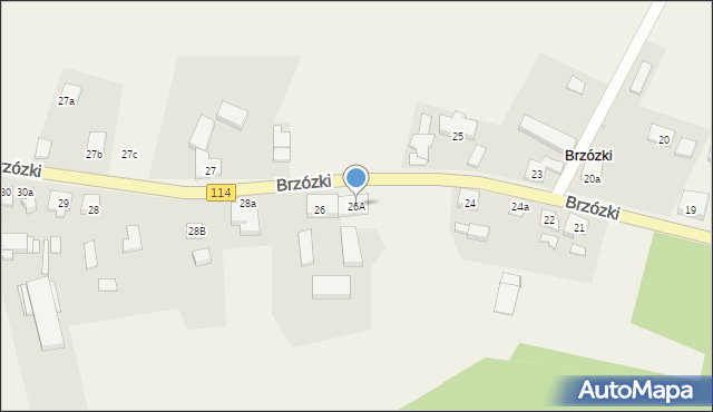 Brzózki, Brzózki, 26A, mapa Brzózki