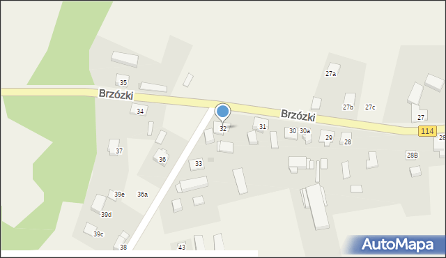 Brzózki, Brzózki, 32, mapa Brzózki