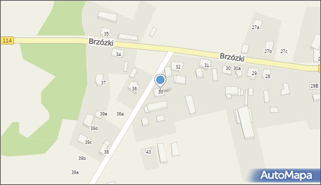 Brzózki, Brzózki, 33, mapa Brzózki