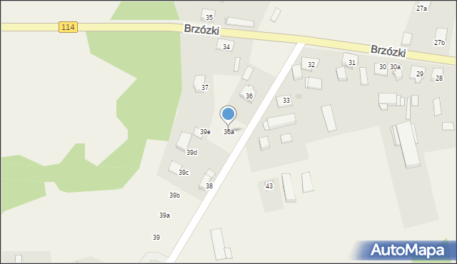 Brzózki, Brzózki, 36a, mapa Brzózki