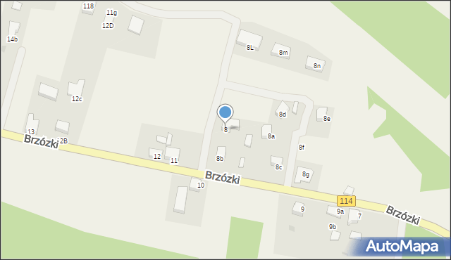 Brzózki, Brzózki, 8, mapa Brzózki