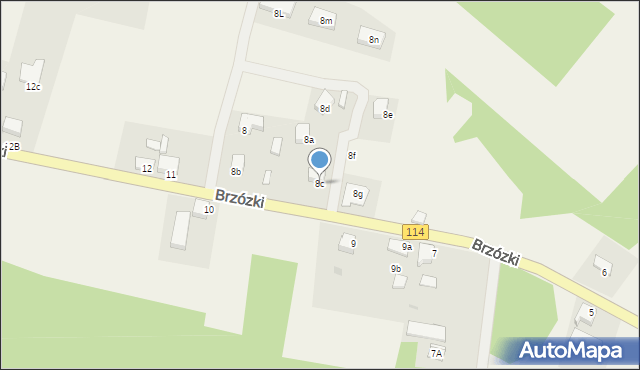 Brzózki, Brzózki, 8c, mapa Brzózki