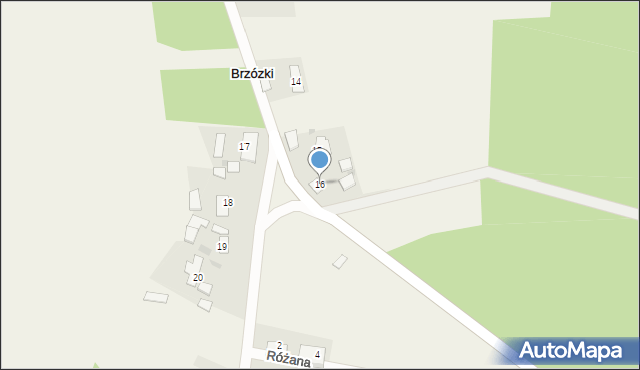 Brzózki, Brzózki, 16, mapa Brzózki