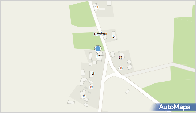 Brzózki, Brzózki, 17, mapa Brzózki