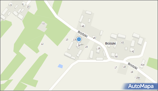 Brzózki, Brzózki, 14, mapa Brzózki