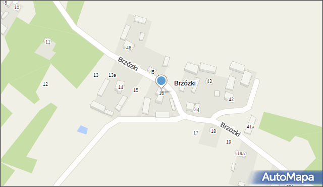 Brzózki, Brzózki, 16, mapa Brzózki