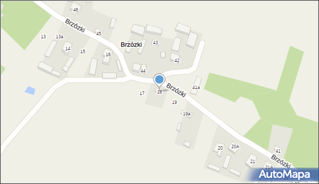 Brzózki, Brzózki, 18, mapa Brzózki