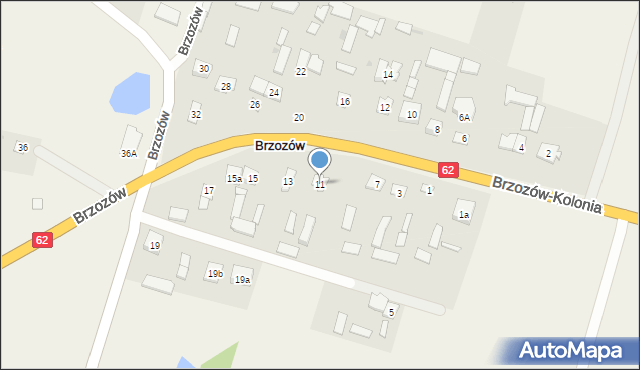 Brzozów, Brzozów, 11, mapa Brzozów