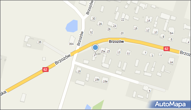 Brzozów, Brzozów, 17, mapa Brzozów