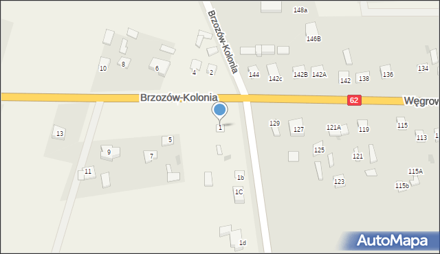 Brzozów-Kolonia, Brzozów-Kolonia, 1, mapa Brzozów-Kolonia