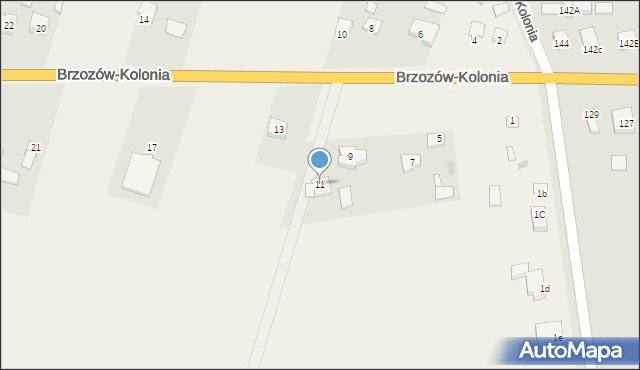 Brzozów-Kolonia, Brzozów-Kolonia, 11, mapa Brzozów-Kolonia