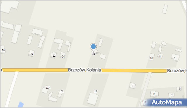 Brzozów-Kolonia, Brzozów-Kolonia, 14, mapa Brzozów-Kolonia