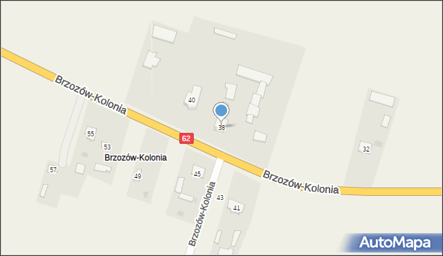 Brzozów-Kolonia, Brzozów-Kolonia, 38, mapa Brzozów-Kolonia