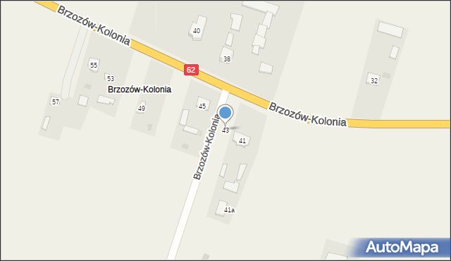 Brzozów-Kolonia, Brzozów-Kolonia, 43, mapa Brzozów-Kolonia