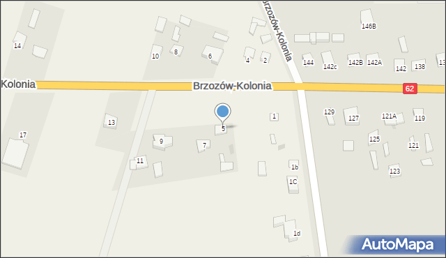 Brzozów-Kolonia, Brzozów-Kolonia, 5, mapa Brzozów-Kolonia