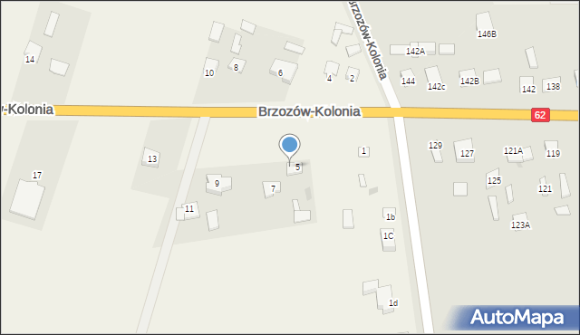 Brzozów-Kolonia, Brzozów-Kolonia, 5A, mapa Brzozów-Kolonia