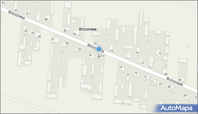 Brzozowa, Brzozowa, 80, mapa Brzozowa