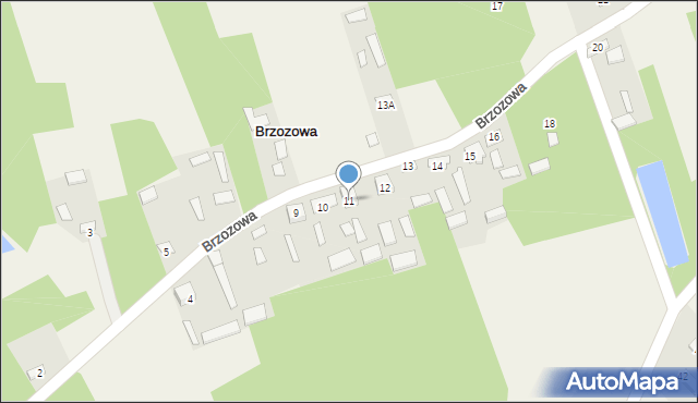 Brzozowa, Brzozowa, 11, mapa Brzozowa