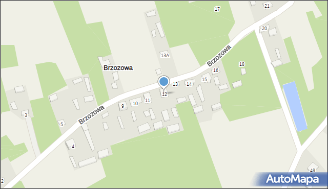 Brzozowa, Brzozowa, 12, mapa Brzozowa