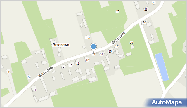 Brzozowa, Brzozowa, 13, mapa Brzozowa