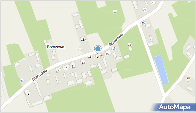 Brzozowa, Brzozowa, 14, mapa Brzozowa