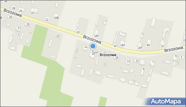 Brzozowa, Brzozowa, 19, mapa Brzozowa