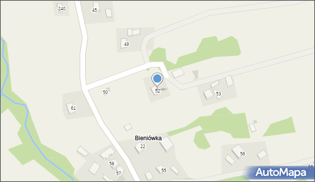 Brzozowa, Brzozowa, 52, mapa Brzozowa