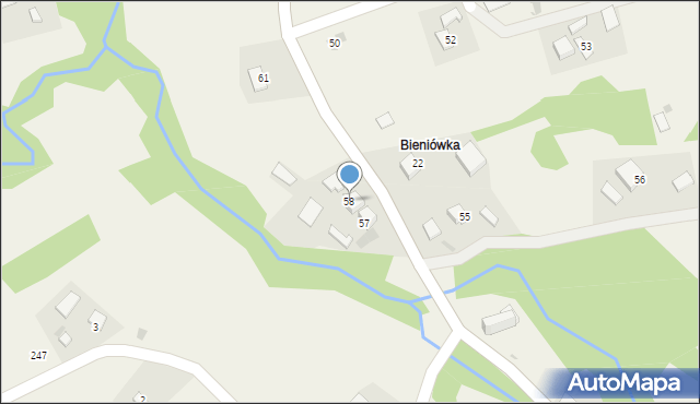 Brzozowa, Brzozowa, 58, mapa Brzozowa