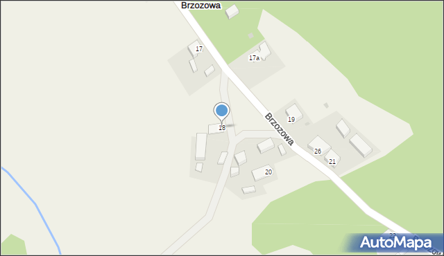 Brzozowa, Brzozowa, 18, mapa Brzozowa