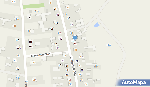 Brzozowa Gać, Brzozowa Gać, 31, mapa Brzozowa Gać