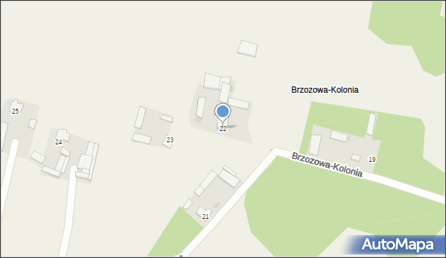 Brzozowa-Kolonia, Brzozowa-Kolonia, 22, mapa Brzozowa-Kolonia