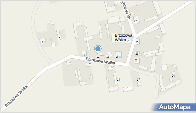 Brzozowa Wólka, Brzozowa Wólka, 11, mapa Brzozowa Wólka