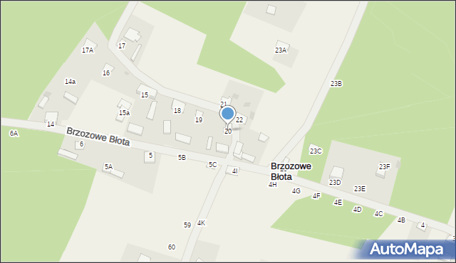 Brzozowe Błota, Brzozowe Błota, 20, mapa Brzozowe Błota