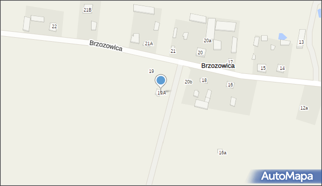 Brzozowica, Brzozowica, 19A, mapa Brzozowica