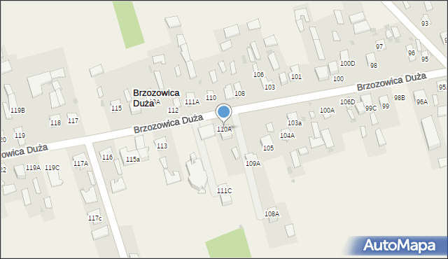 Brzozowica Duża, Brzozowica Duża, 110A, mapa Brzozowica Duża