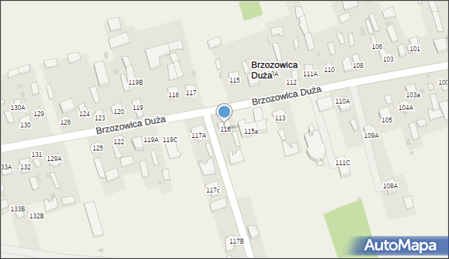 Brzozowica Duża, Brzozowica Duża, 116, mapa Brzozowica Duża