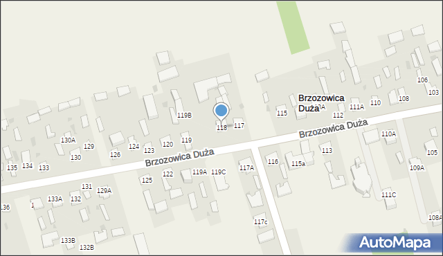 Brzozowica Duża, Brzozowica Duża, 118, mapa Brzozowica Duża