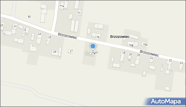 Brzozowiec, Brzozowiec, 17a, mapa Brzozowiec