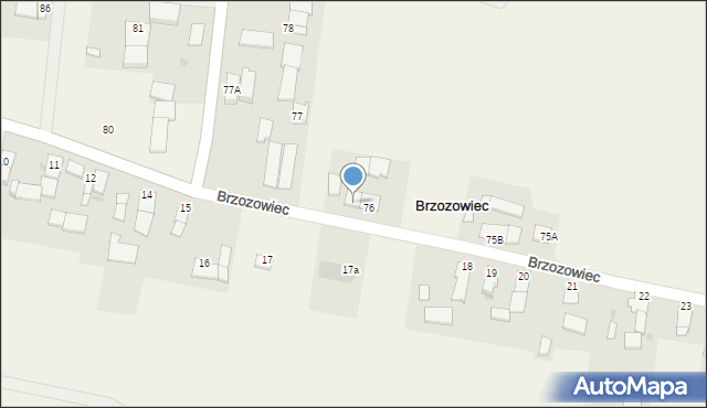 Brzozowiec, Brzozowiec, 76A, mapa Brzozowiec