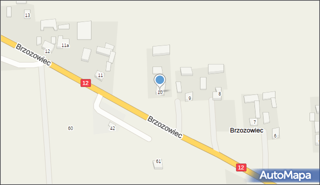 Brzozowiec, Brzozowiec, 10, mapa Brzozowiec