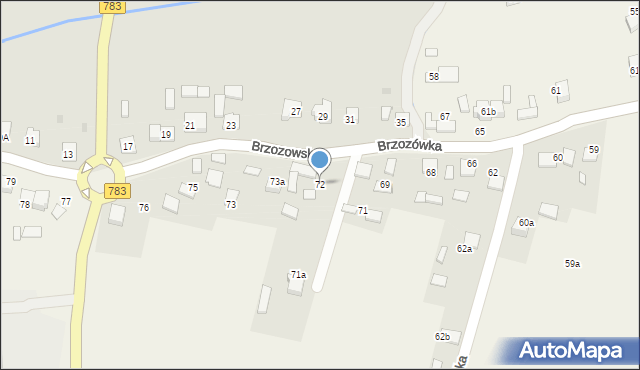 Brzozówka, Brzozówka, 72, mapa Brzozówka