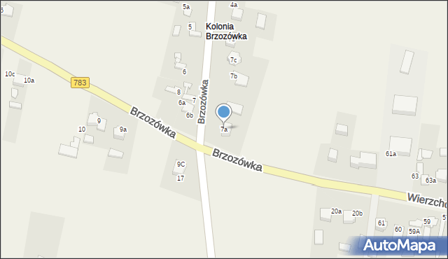 Brzozówka, Brzozówka, 7a, mapa Brzozówka