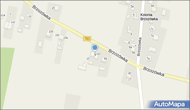 Brzozówka, Brzozówka, 9, mapa Brzozówka