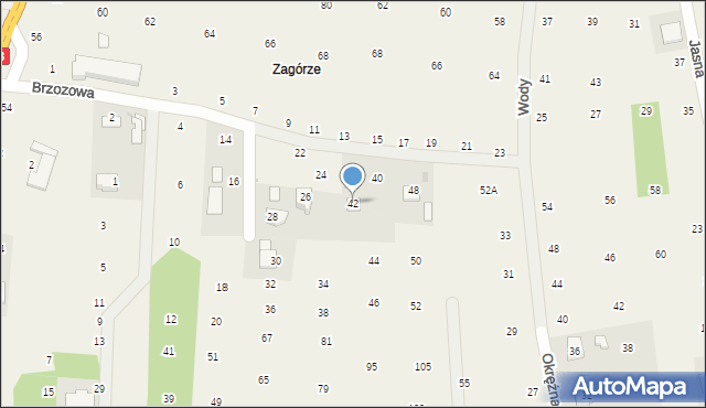 Brzozówka, Brzozowa, 42, mapa Brzozówka