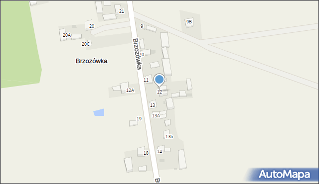 Brzozówka, Brzozówka, 12, mapa Brzozówka