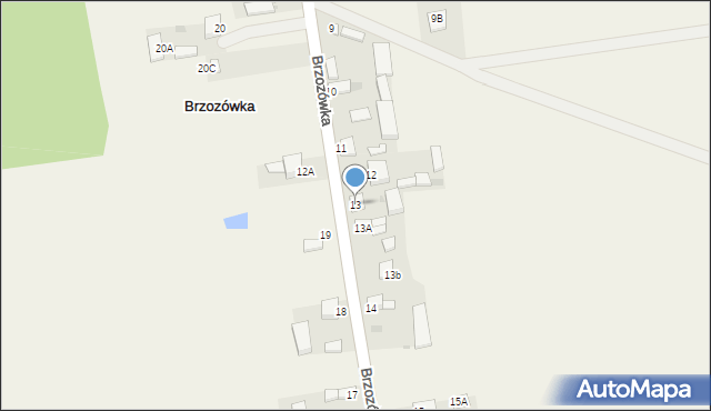 Brzozówka, Brzozówka, 13, mapa Brzozówka