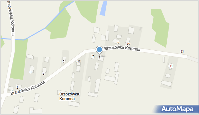 Brzozówka Koronna, Brzozówka Koronna, 8, mapa Brzozówka Koronna