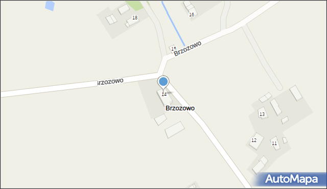 Brzozowo, Brzozowo, 14, mapa Brzozowo