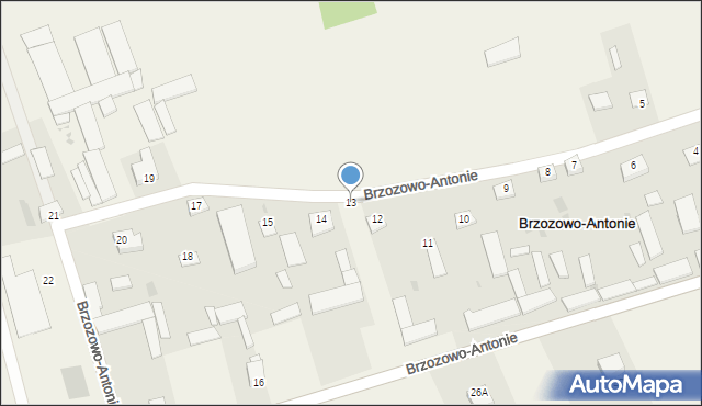 Brzozowo-Antonie, Brzozowo-Antonie, 13, mapa Brzozowo-Antonie